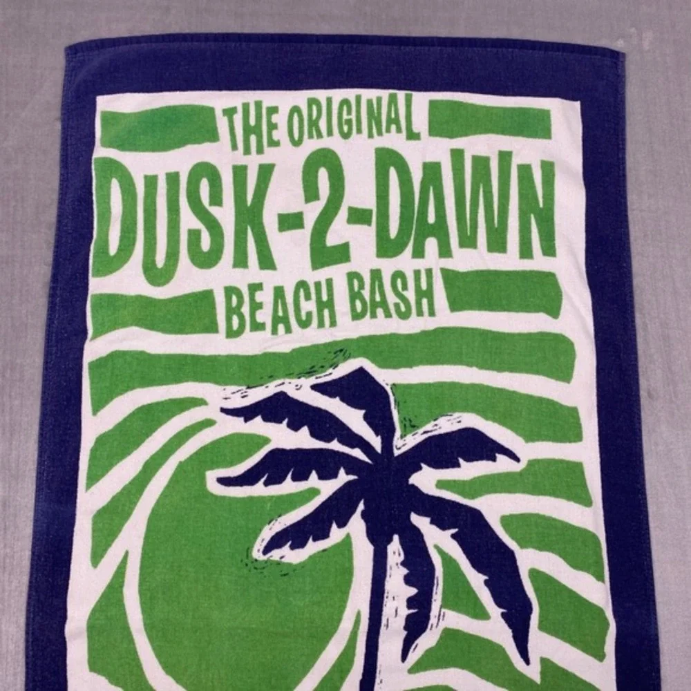 Vtg American‎ Eagle Beach Towel LOT of 2 Towels Terrycloth Palm Tree Graphic